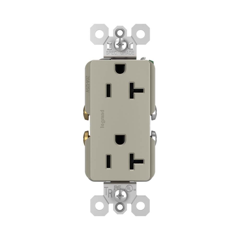 Legrand TR26352RNICC6 Nickel Radiant Spec-grade 20a Tamper-resistant Receptacle, Nickel Image 2