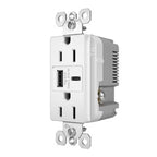 Legrand R26USBAC6W White Radiant 15a Tamper-resistant Ultra-fast Usb Type-a/c Outlet, White Image 3