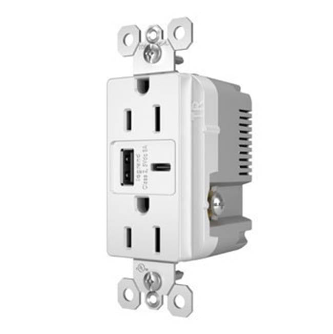 Legrand R26USBAC6W White Radiant 15a Tamper-resistant Ultra-fast Usb Type-a/c Outlet, White Image 3