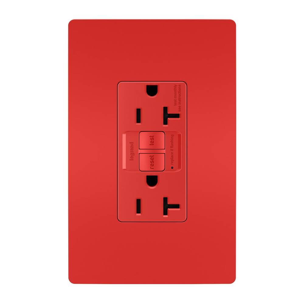 Legrand 2097TRRED Red Radiant Spec-grade 20a Tamper-resistant Self-test Gfci Receptacle, Red Image 1