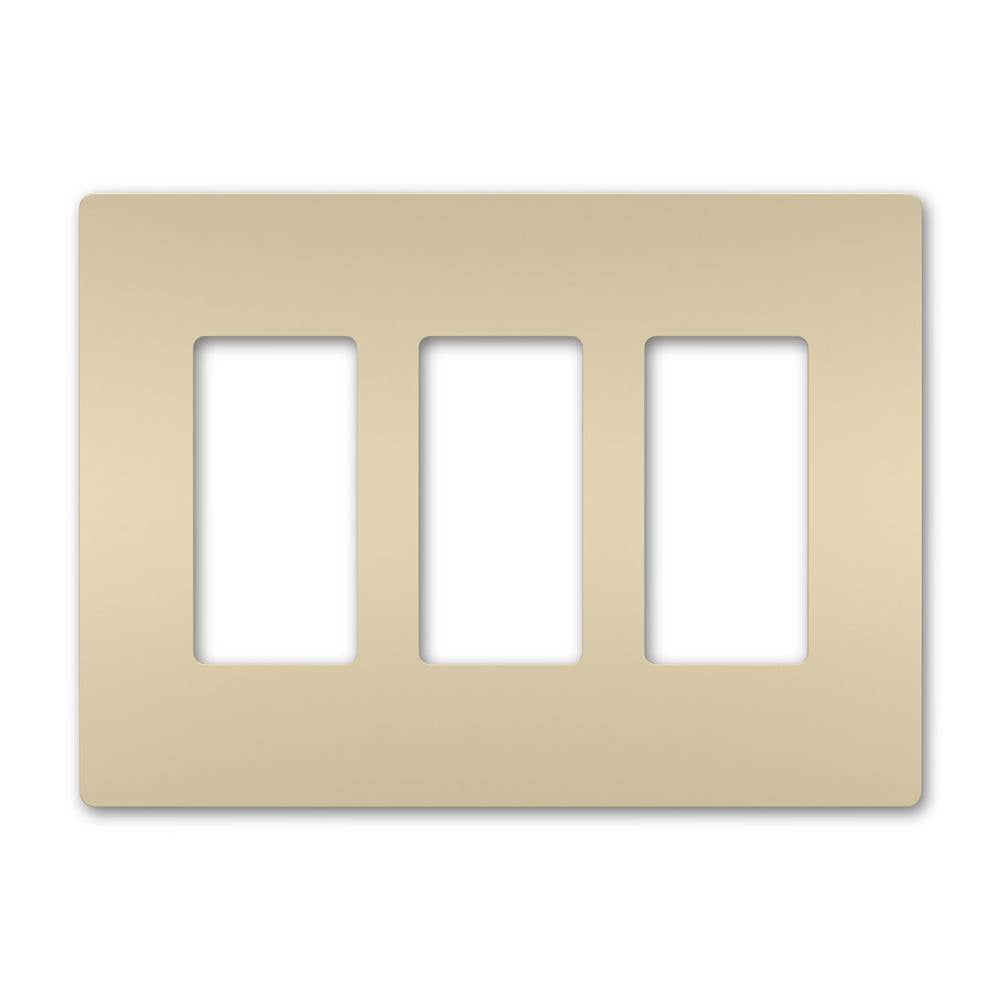 Legrand Radiant Three-gang Screwless Wall Plate, Brown
