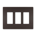 Legrand Radiant Three-gang Screwless Wall Plate, Dark Bronze