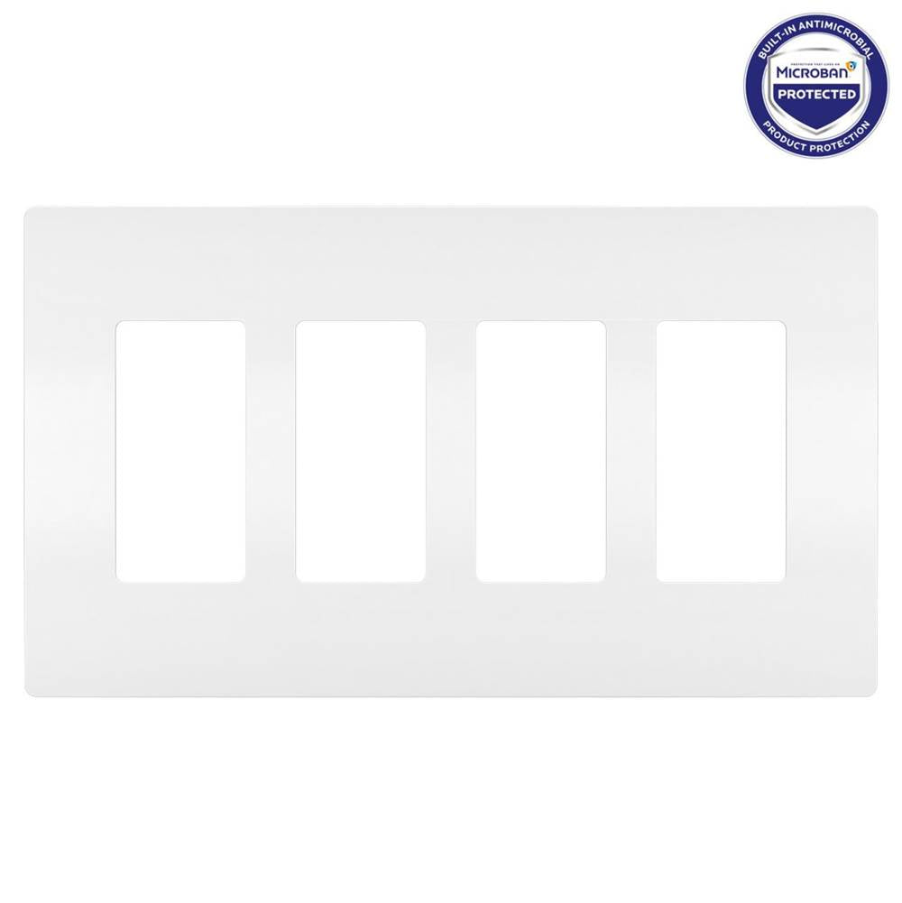 Legrand  Radiant Four-gang Screwless Wall Plate With Microban