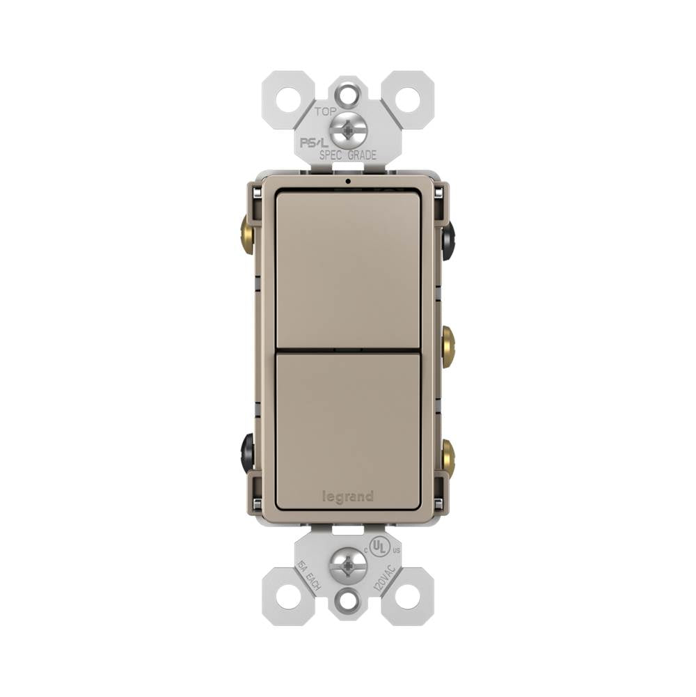 Legrand Radiant Two Single-pole/3-way Switches, Dark Bronze