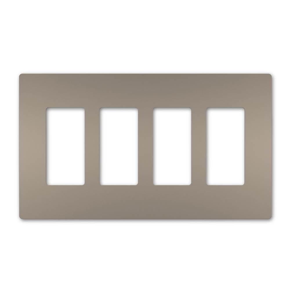 Legrand Radiant Four-gang Screwless Wall Plate, Brown