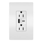 Legrand R26USBAC6W White Radiant 15a Tamper-resistant Ultra-fast Usb Type-a/c Outlet, White Image 1