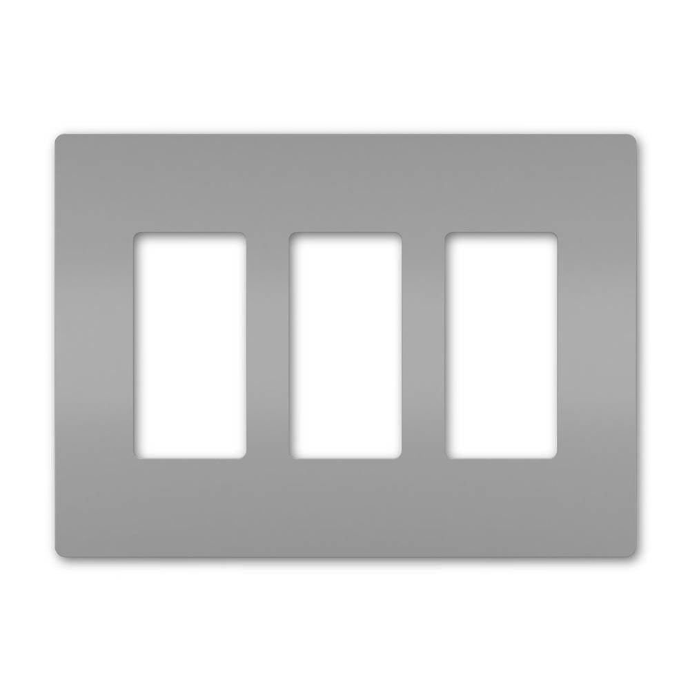 Legrand Radiant Three-gang Screwless Wall Plate, Brown
