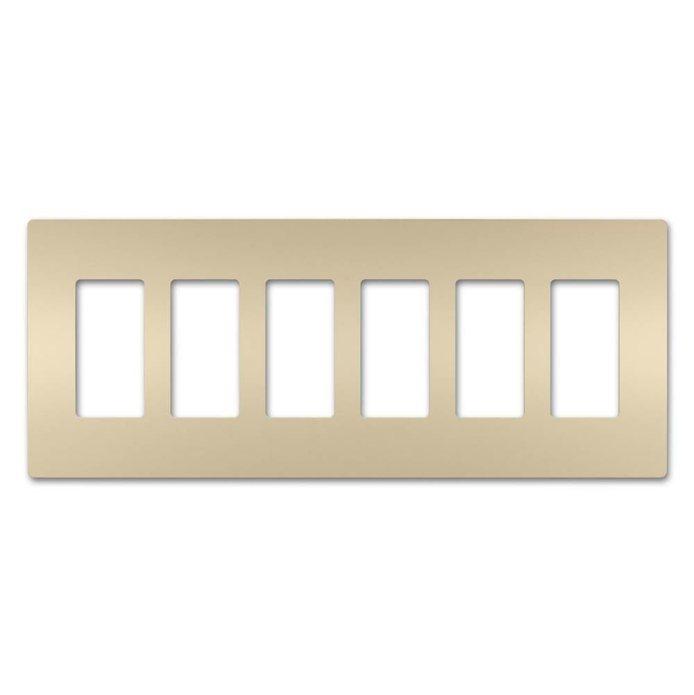Legrand Radiant Six-gang Screwless Wall Plate, Brown