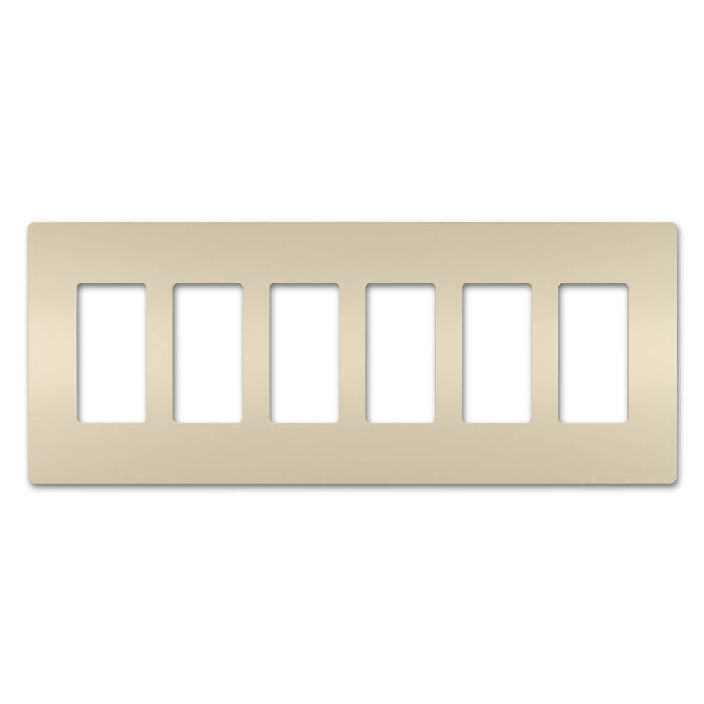 Legrand Radiant Six-gang Screwless Wall Plate, Brown