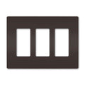 Legrand Radiant Three-gang Screwless Wall Plate, Brown