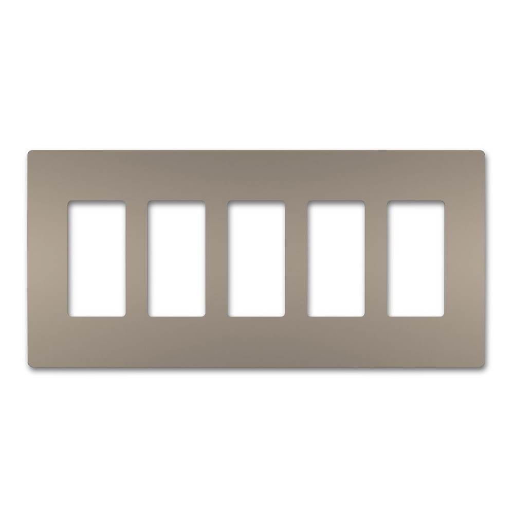 Legrand Radiant Five-gang Screwless Wall Plate, Brown