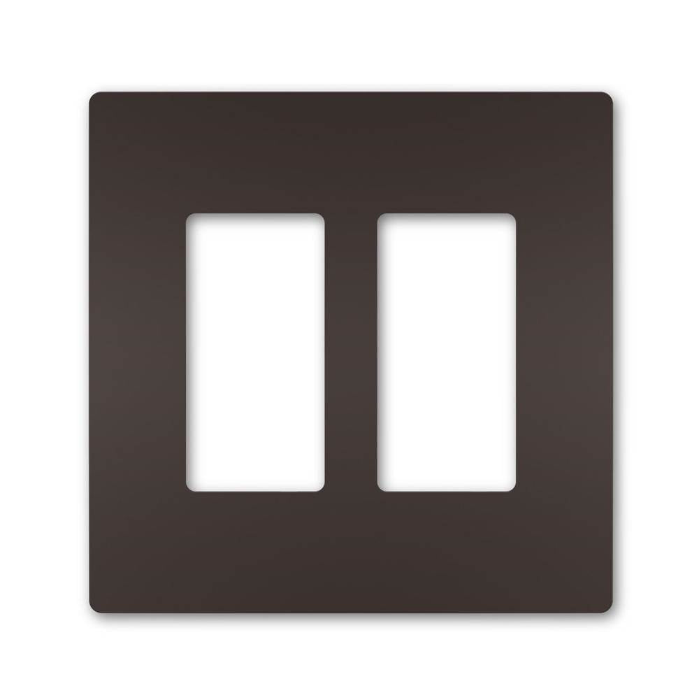 Legrand RWP262DBCC6 Dark Bronze Radiant Two-gang Screwless Wall Plate, Dark Bronze Image 1