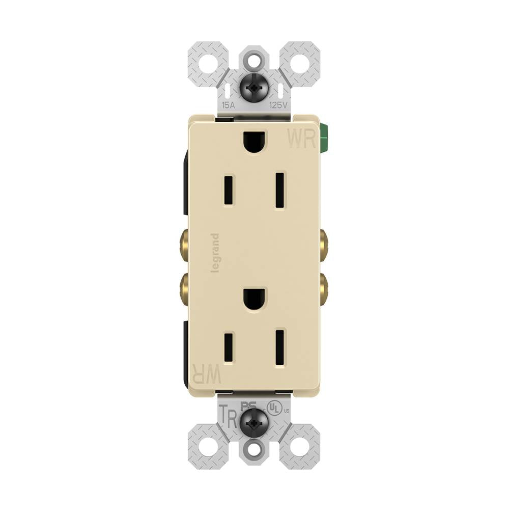Legrand 885TRWRI Ivory Radiant Outdoor Duplex Outlet, Ivory Image 2