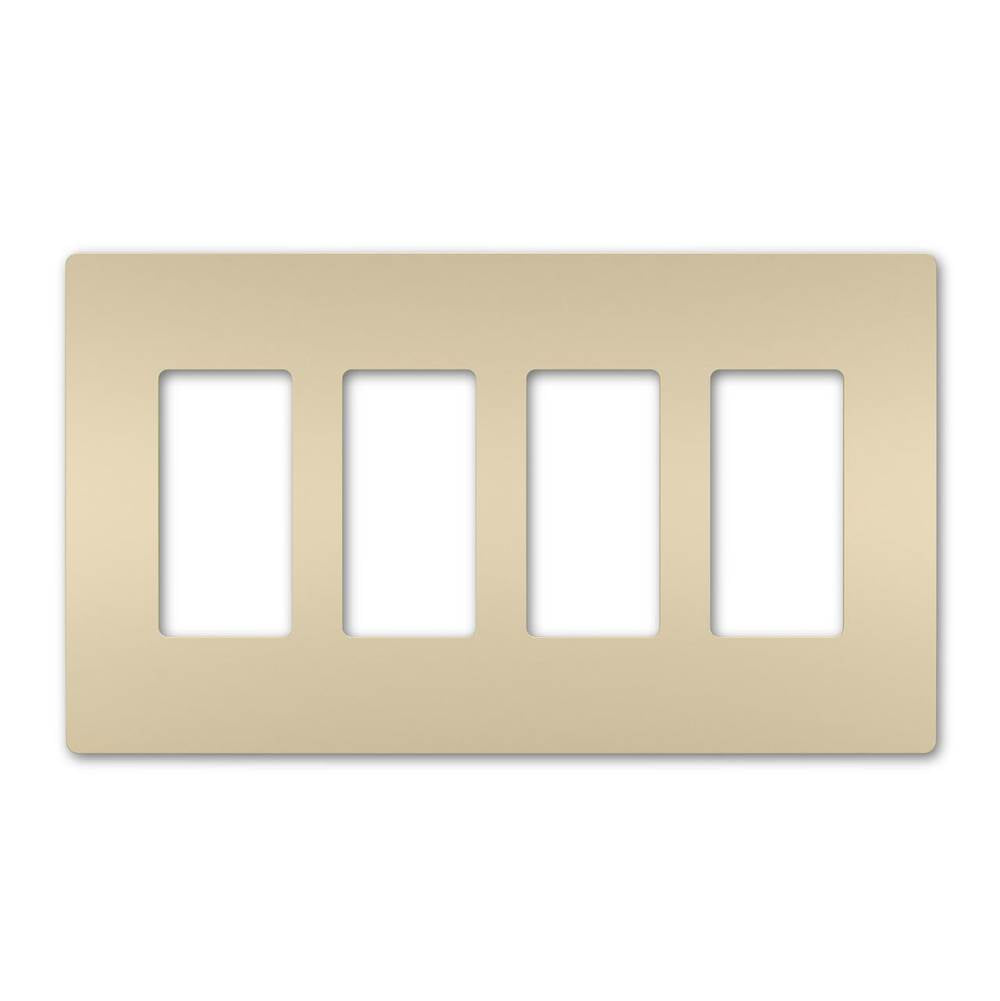 Legrand Radiant Four-gang Screwless Wall Plate, Brown