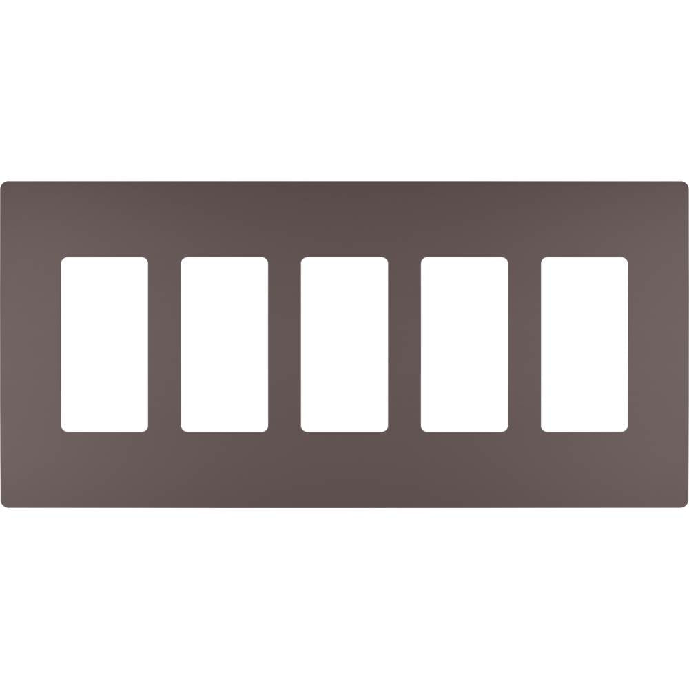Legrand RWP265DB Dark Bronze Radiant Five-gang Screwless Wall Plate, Dark Bronze Image 2