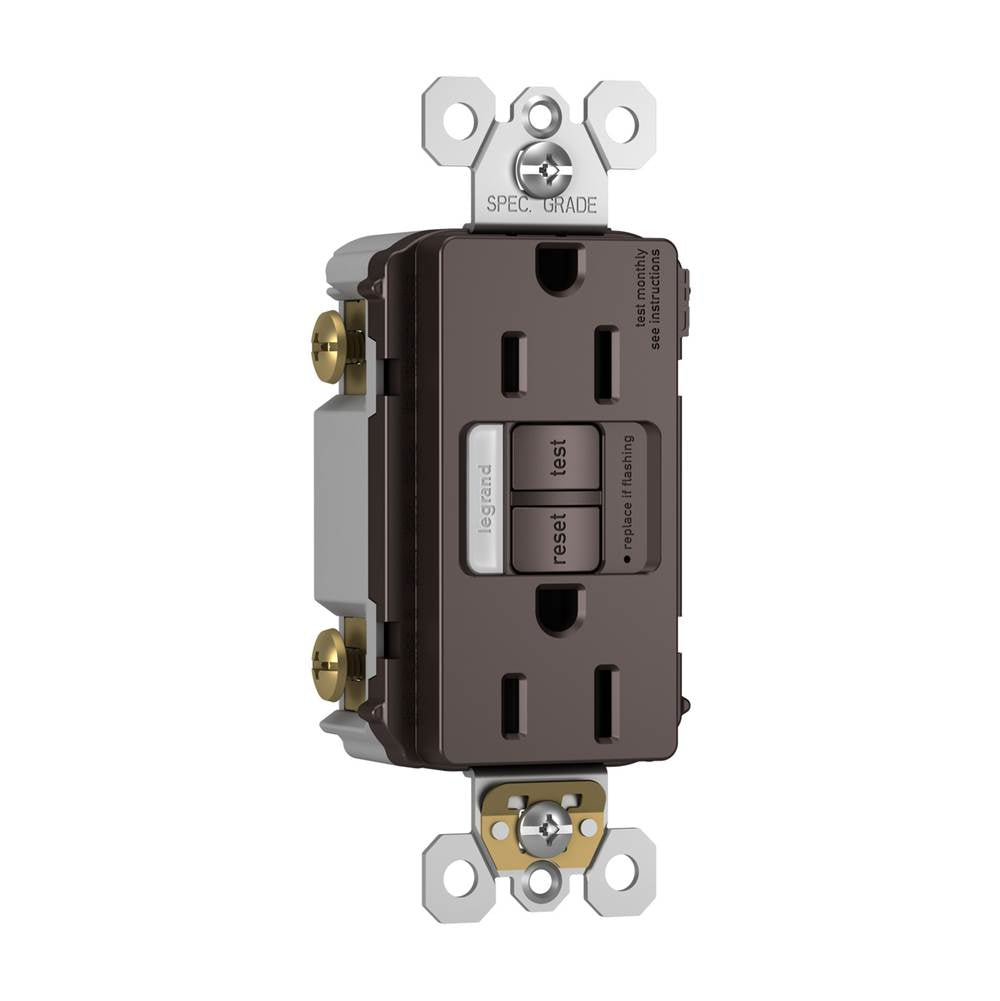 Legrand Radiant 15a Tamper-resistant Self-test Gfci Outlet With Night Light, Dark Bronze