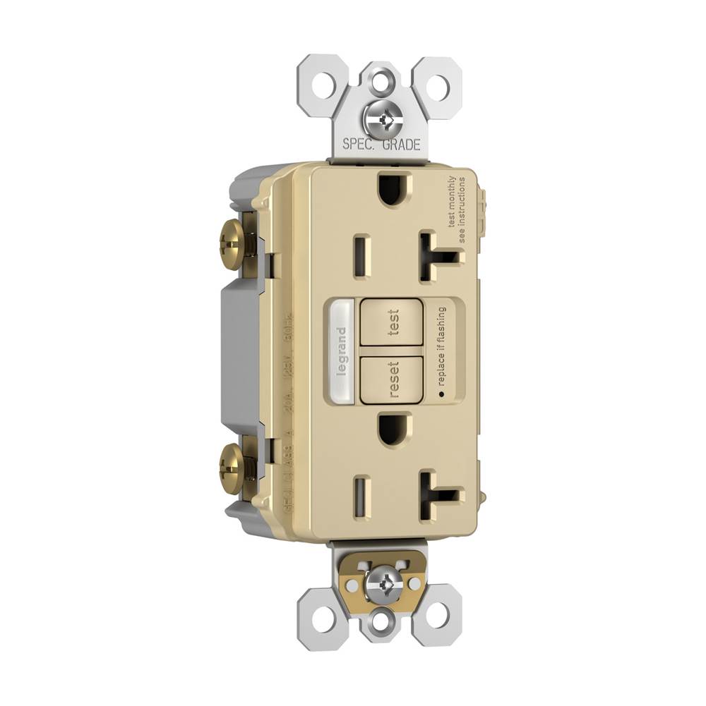 Legrand Radiant 20a Tamper-resistant Self-test Gfci Outlet With Night Light, Gray