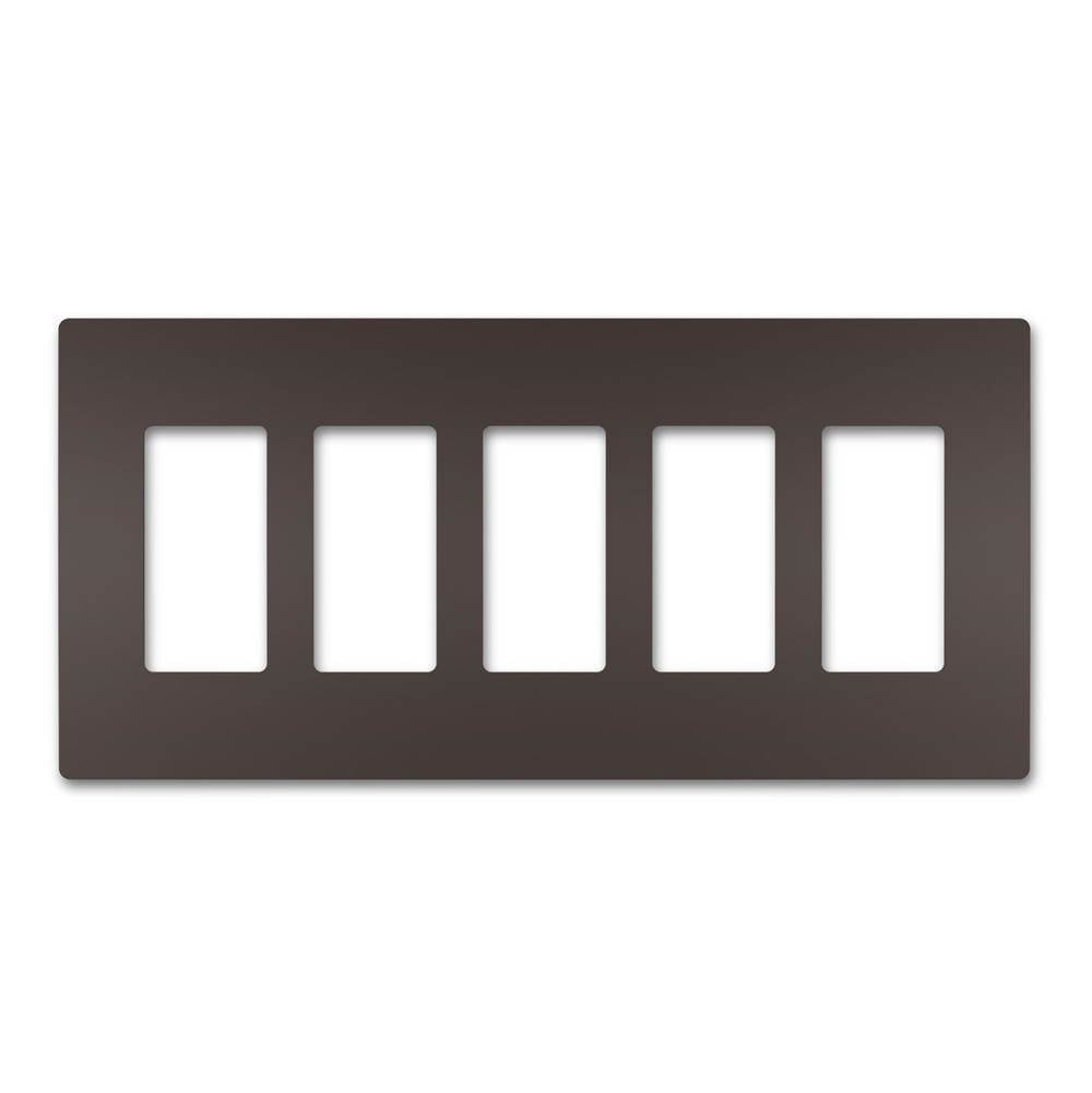 Legrand RWP265DB Dark Bronze Radiant Five-gang Screwless Wall Plate, Dark Bronze Image 1