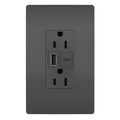 Legrand Radiant 15a Tamper-resistant Usb Type A/c Outlet, Black
