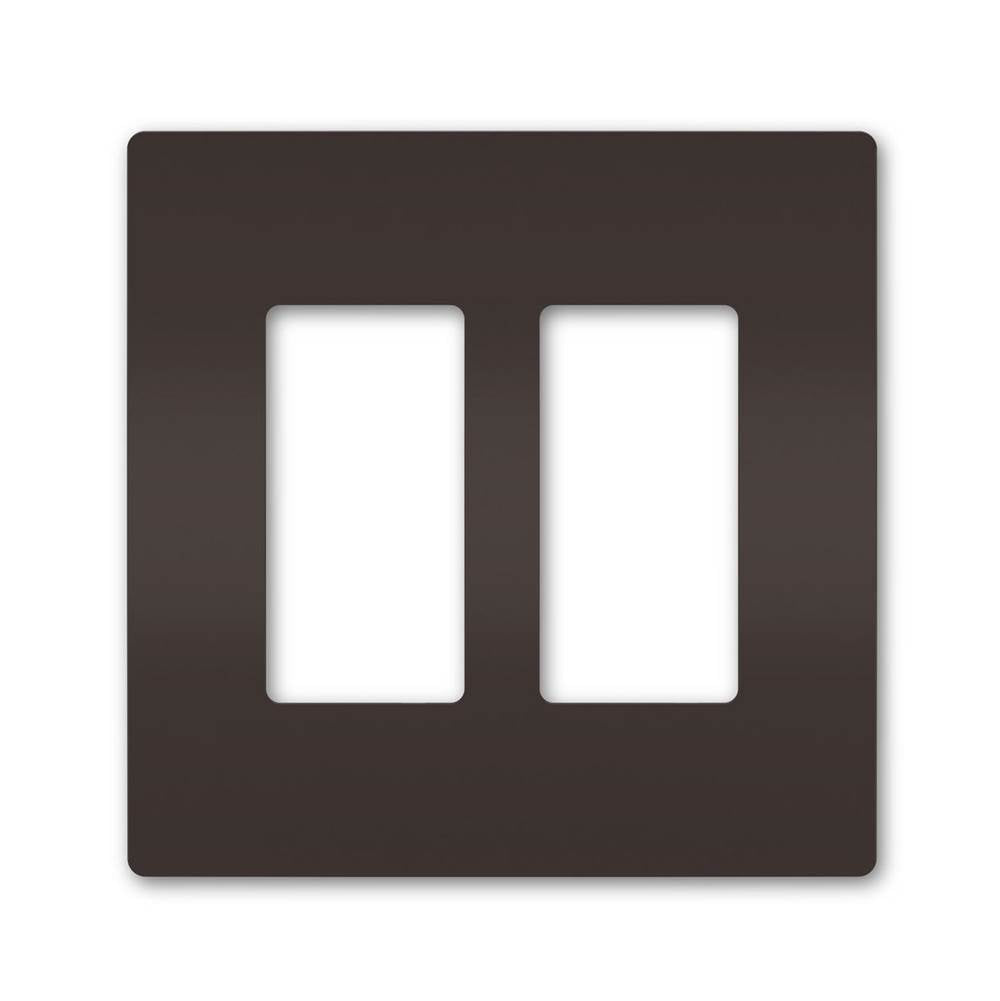 Legrand Radiant Two-gang Screwless Wall Plate, Brown