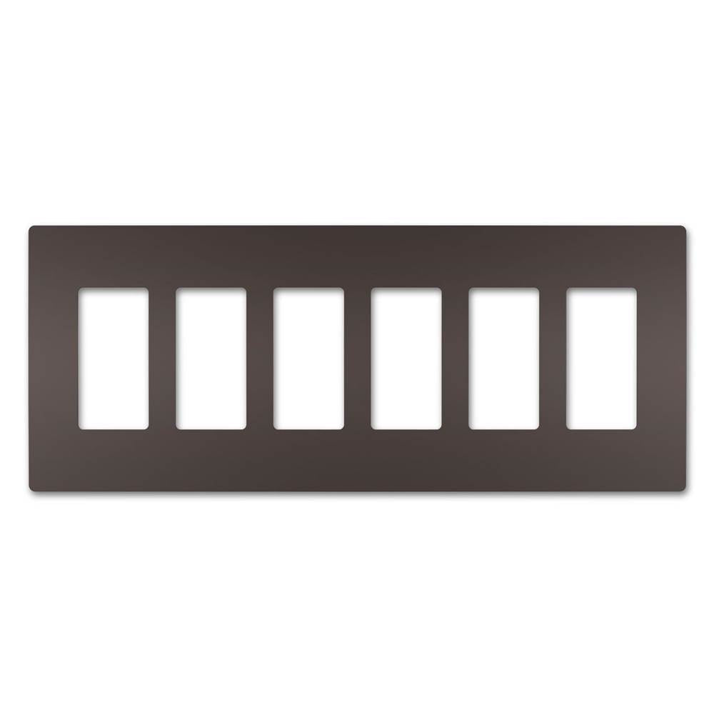 Legrand Radiant Six-gang Screwless Wall Plate, Brown