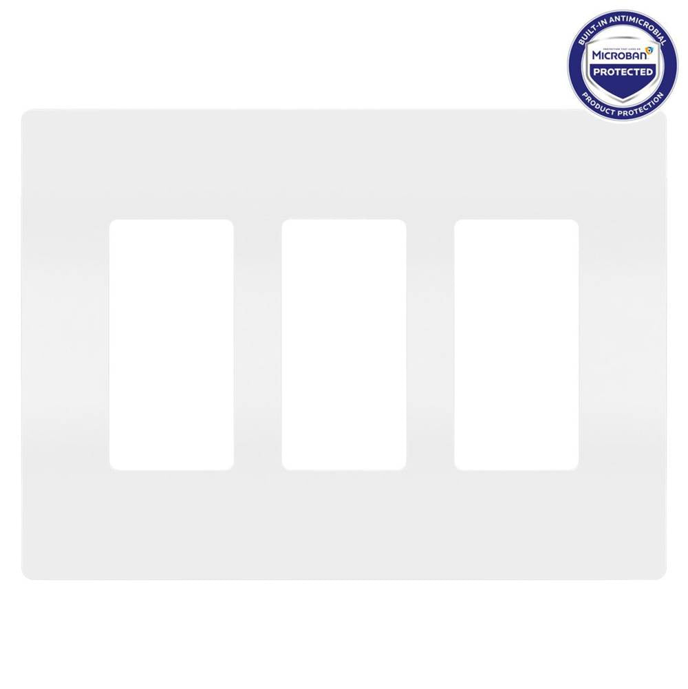Legrand  Radiant Three-gang Screwless Wall Plate With Microban
