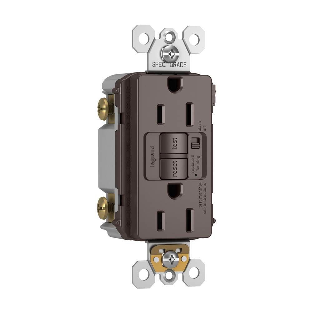 Legrand Radiant 15a Tamper-resistant Self-test Gfci Outlet With Audible Alarm, Brown