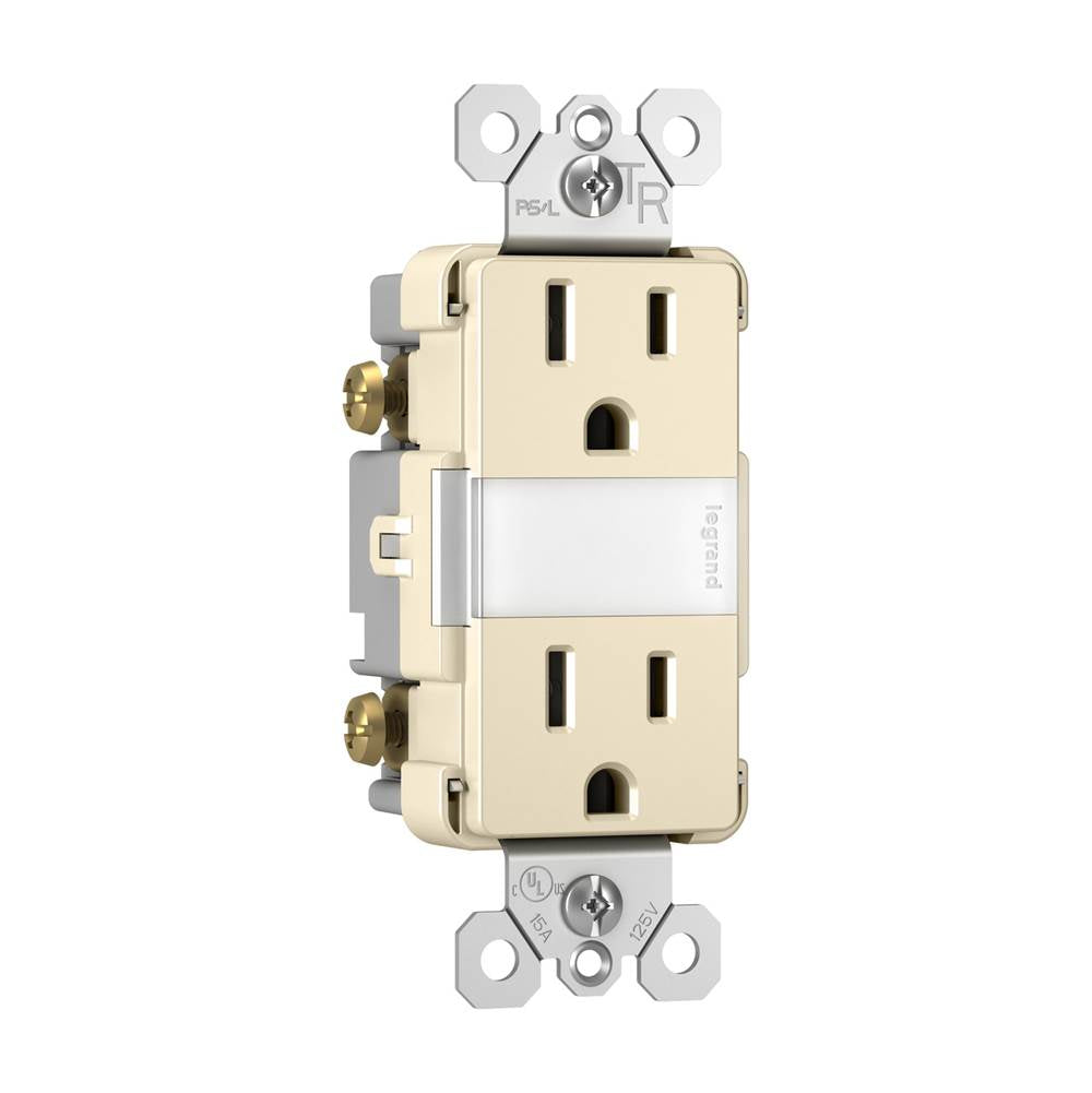 Legrand NTL885TRLACC6 Light Almond Radiant 15a Tamper-resistant Outlet With Night Light, Light Almond Image 2