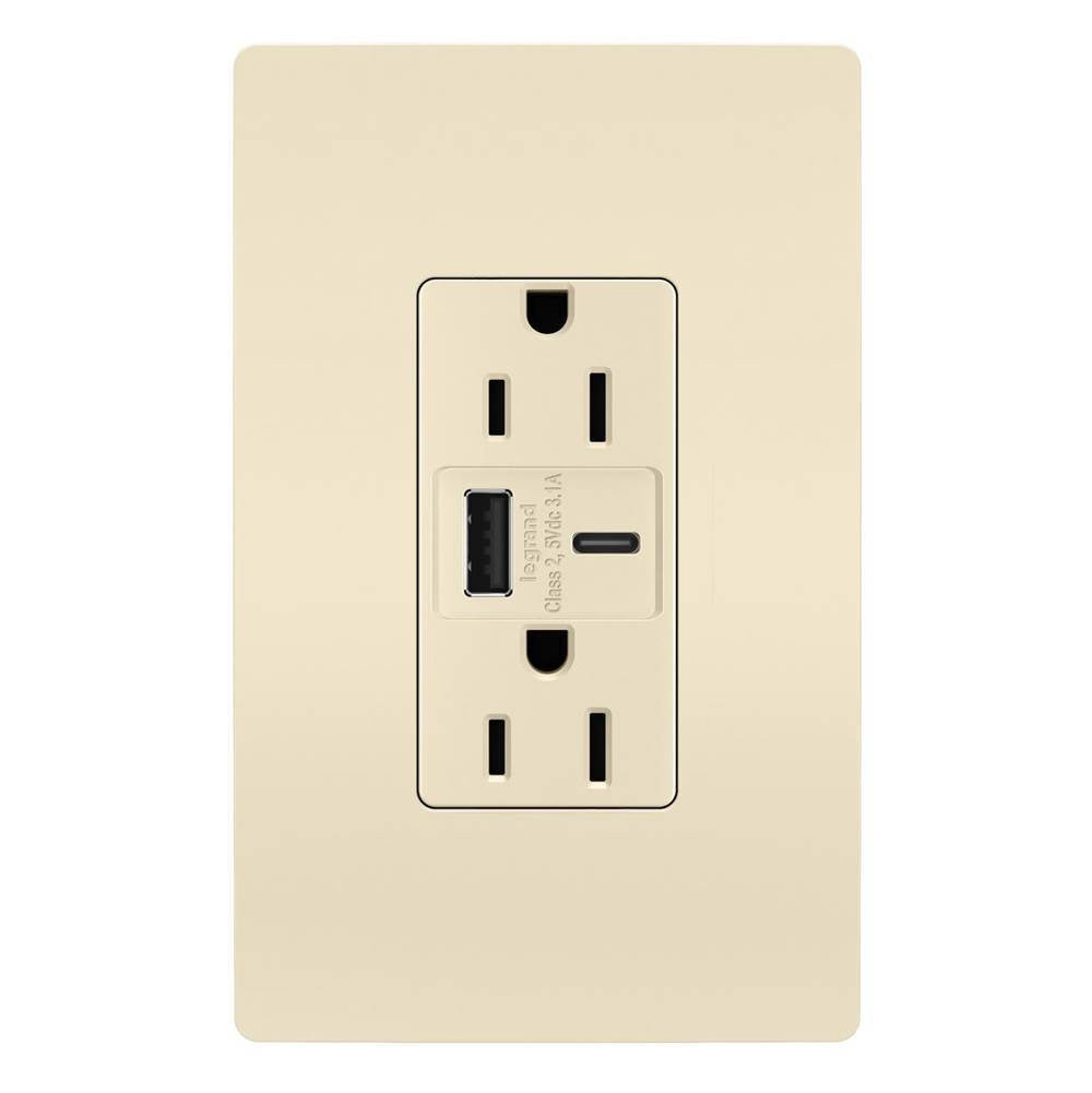 Legrand Radiant 15a Tamper-resistant Usb Type A/c Outlet, Black