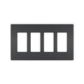 Legrand RWP264GCC6 Graphite Radiant Four-gang Screwless Wall Plate, Graphite Image 1