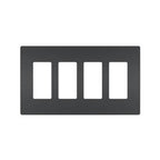 Legrand RWP264GCC6 Graphite Radiant Four-gang Screwless Wall Plate, Graphite Image 1