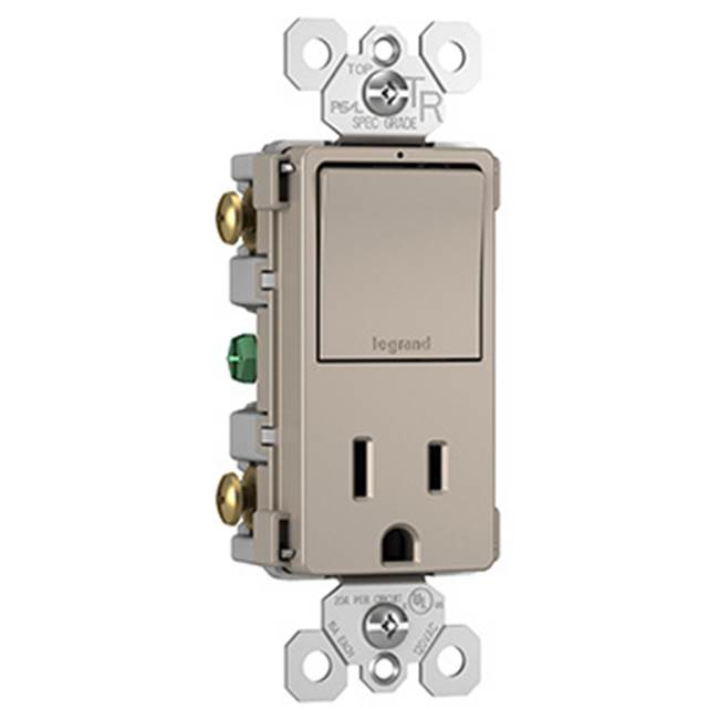 Legrand RCD38TRNICC6 Nickel Radiant Single-pole/3-way Switch With 15a Tamper-resistant Outlet, Nickel Image 3