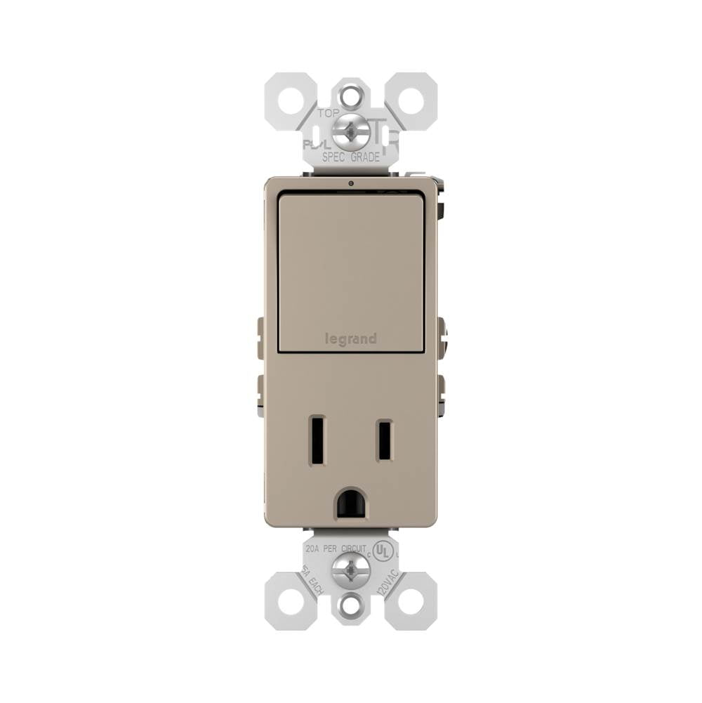Legrand Radiant Single-pole/3-way Switch With 15a Tamper-resistant Outlet, Dark Bronze