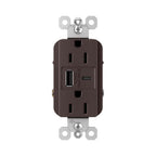 Legrand Radiant 15a Tamper-resistant Ultra-fast Usb Type-a/c Outlet, Dark Bronze