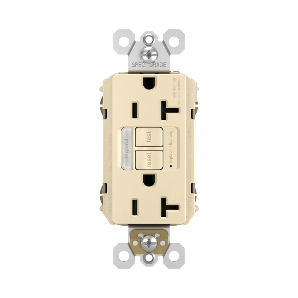 Legrand 2097NTLTRI Ivory Radiant 20a Tamper-resistant Self-test Gfci Outlet With Night Light, Ivory Image 2