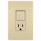 Legrand RCD38TRI Ivory Radiant Single-pole/3-way Switch With 15a Tamper-resistant Outlet, Ivory Image 1