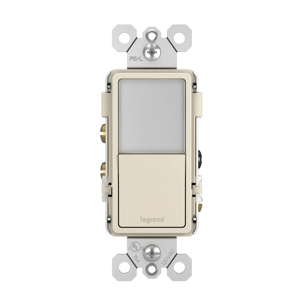 Legrand NTL873LACC6 Light Almond Radiant Single-pole/3-way Switch With Night Light, Light Almond Image 2