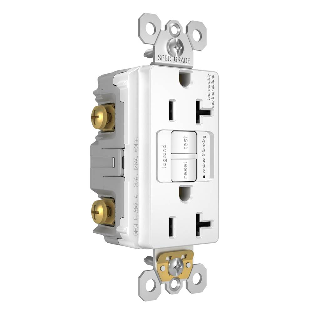 Legrand 2097TRW White Radiant Spec-grade 20a Tamper-resistant Self-test Gfci Receptacle, White Image 6