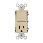 Legrand RCD38TRI Ivory Radiant Single-pole/3-way Switch With 15a Tamper-resistant Outlet, Ivory Image 2