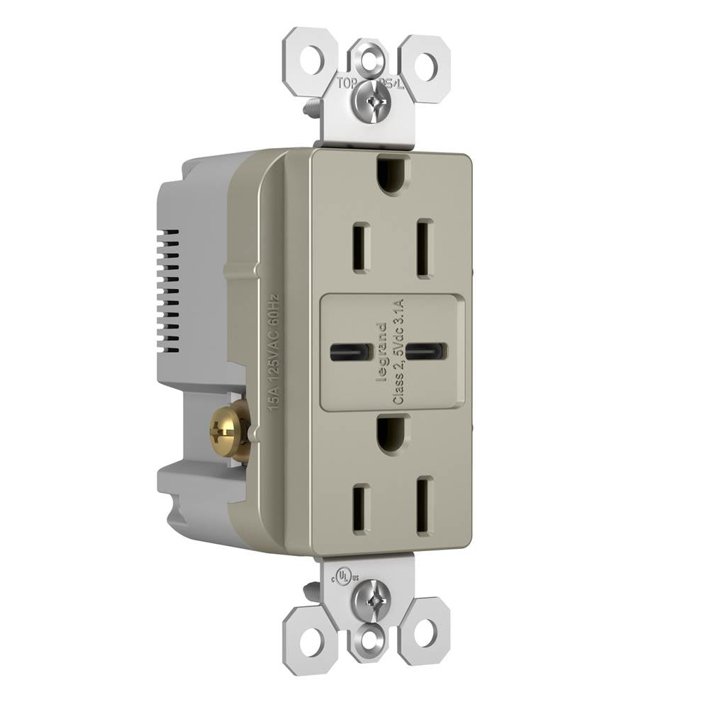 Legrand Radiant 15a Tamper-resistant Usb Type C/c Outlet, Dark Bronze