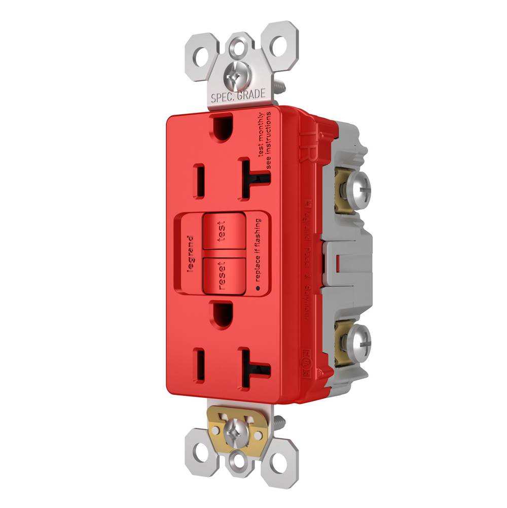 Legrand 2097TRRED Red Radiant Spec-grade 20a Tamper-resistant Self-test Gfci Receptacle, Red Image 4