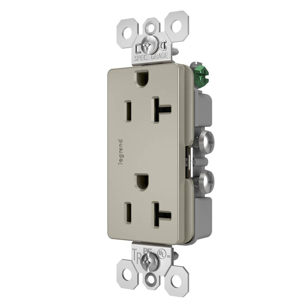 Legrand TR26352RNICC6 Nickel Radiant Spec-grade 20a Tamper-resistant Receptacle, Nickel Image 3