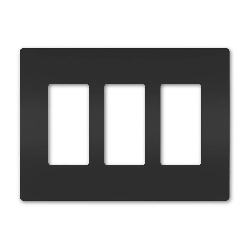 Legrand RWP263BK Black Radiant Three-gang Screwless Wall Plate, Black Image 1