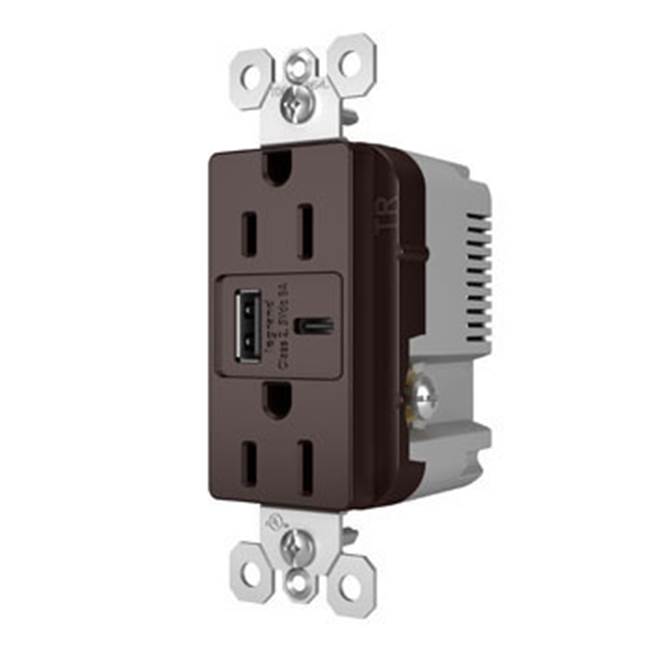 Legrand R26USBAC6DBCCV4 Dark Bronze Radiant 15a Tamper-resistant Ultra-fast Usb Type-a/c Outlet, Dark Bronze Image 5