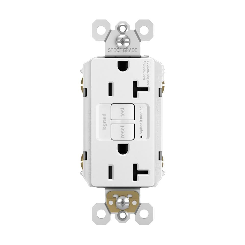 Legrand 2097TRW White Radiant Spec-grade 20a Tamper-resistant Self-test Gfci Receptacle, White Image 3