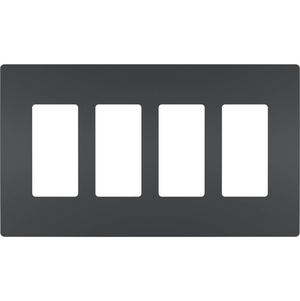 Legrand Radiant Four-gang Screwless Wall Plate, Graphite