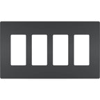Legrand Radiant Four-gang Screwless Wall Plate, Graphite