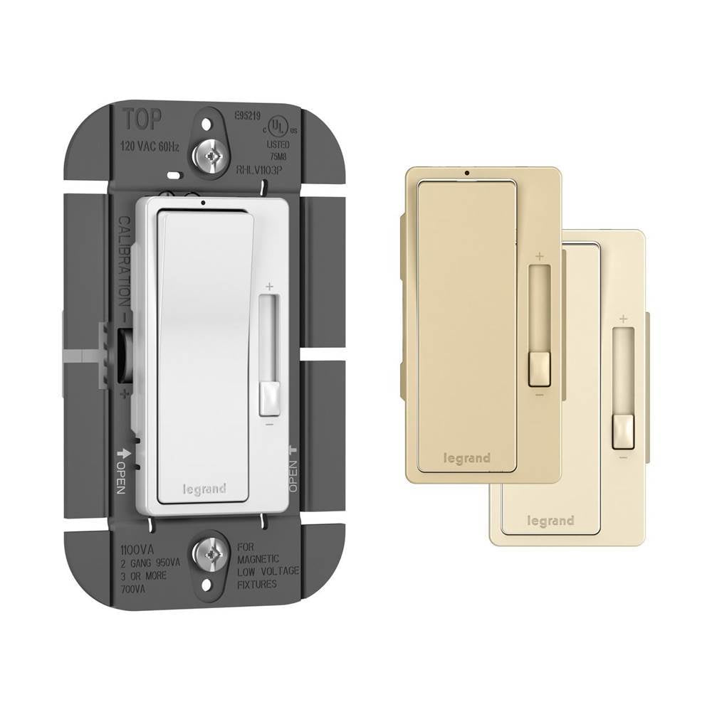 Legrand Radiant 120v, 1100va Magnetic Low-voltage Single Pole/3-way Dimmer, Tri Color (wh, Iv, La)