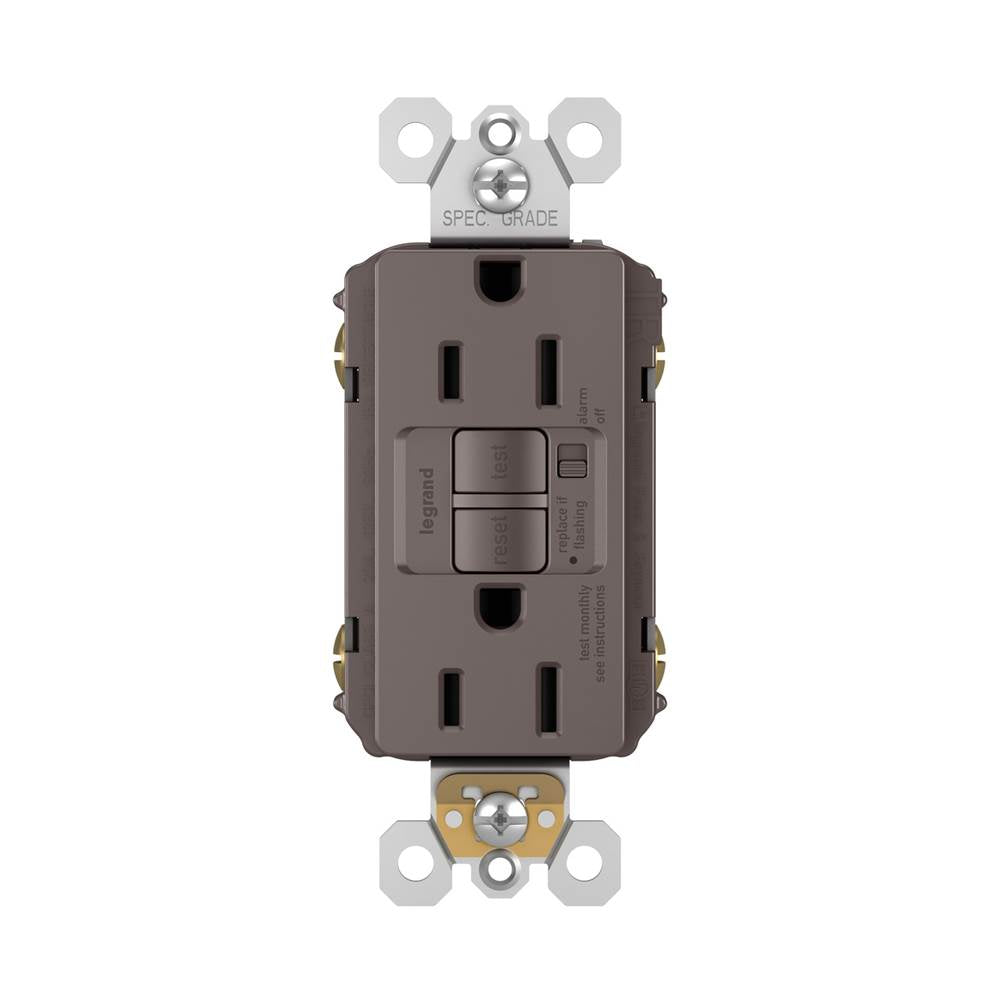 Legrand 1597TRA Brown Radiant 15a Tamper-resistant Self-test Gfci Outlet With Audible Alarm, Brown Image 3