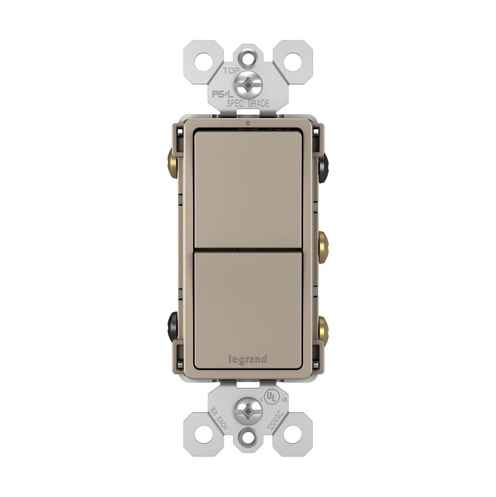 Legrand RCD33NICC6 Nickel Radiant Two Single-pole/3-way Switches, Nickel Image 2